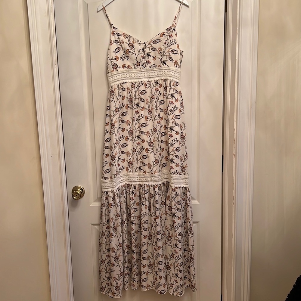 Jack by BB Dakota floral maxi dress with crochet details